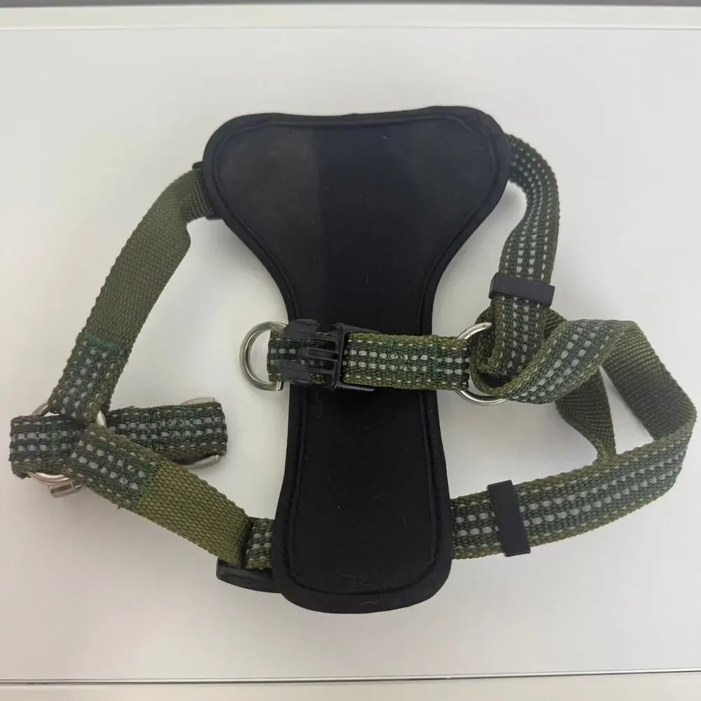 KONG Dog Pet Comfort Training Walking Reflective Padded Harness Olive Green